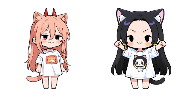 chibi power & boa hancock one piece x chainsaw man custom cursor