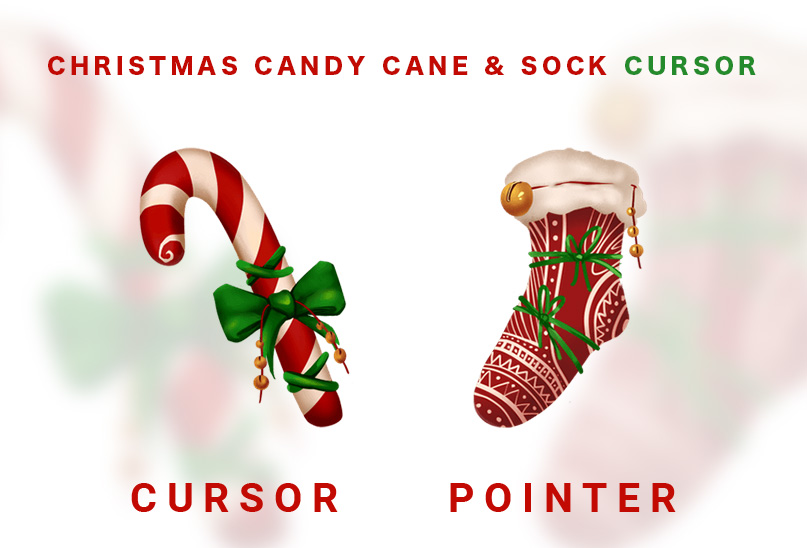 christmas candy cane sock cursor top post