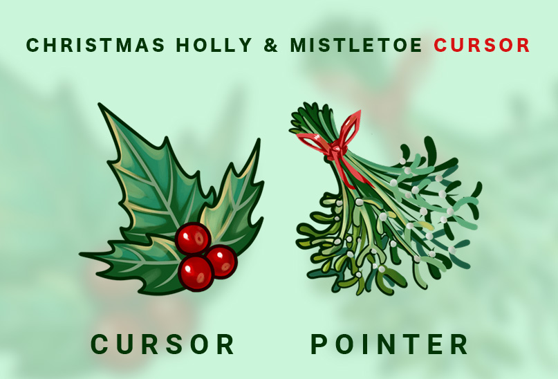 christmas holly mistletoe cursor top post