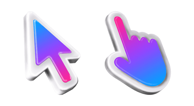 3d blue pink purple mac custom cursor