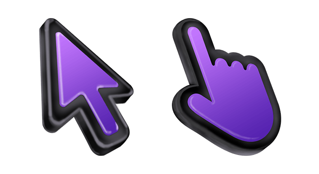 3d purple black stroke mac custom cursor