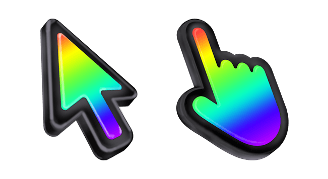 3d rainbow black stroke mac custom cursor