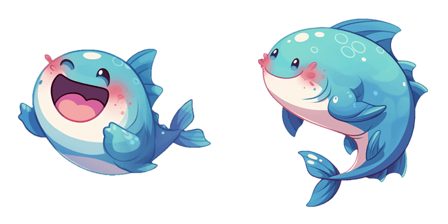 chibi bubble fish custom cursor