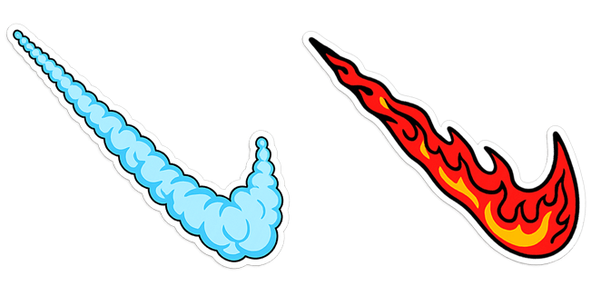 cloudy & flaming nike logo custom cursor