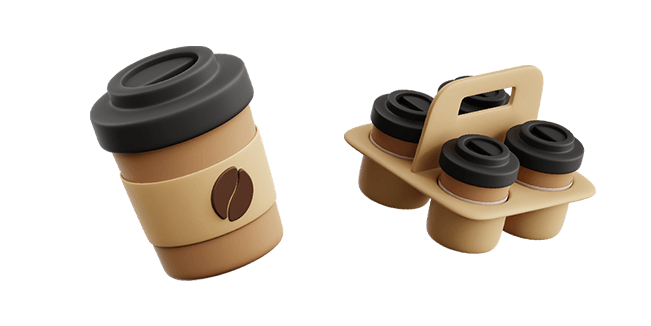 coffee cup & coffee cup tray 3D custom cursor