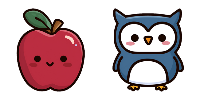 cute apple owl custom cursor