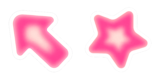 aesthetic pink aura arrow star animated custom cursor