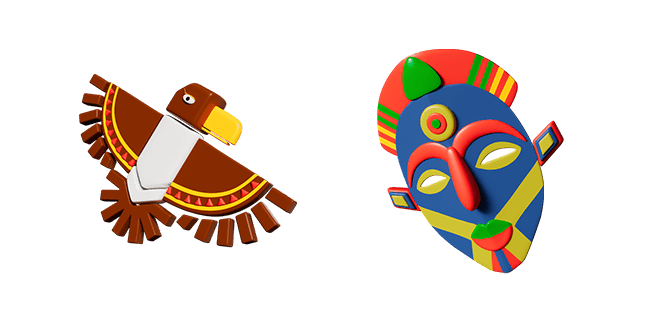 african bird & african mask 3D custom cursor