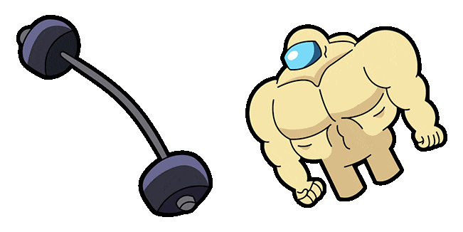 among us buff crewmate dumbbell animated custom cursor