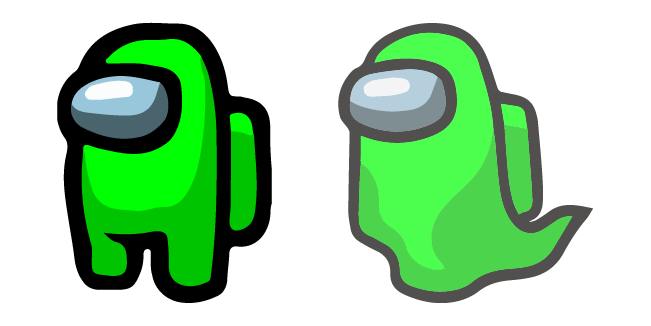 among us green character ghost custom cursor