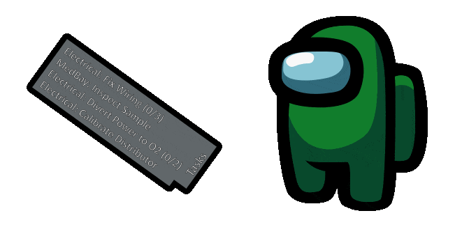 among us green task clipboard animated custom cursor