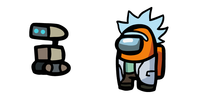 among us rick sanchez skin robot pet custom cursor