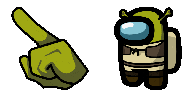 among us shrek animated custom cursor