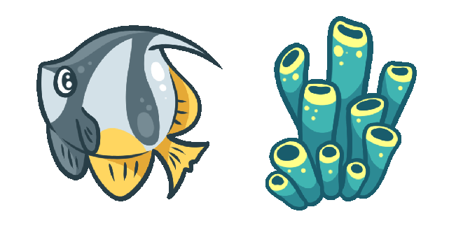 aqua angelfish blue tubular sponge animated custom cursor