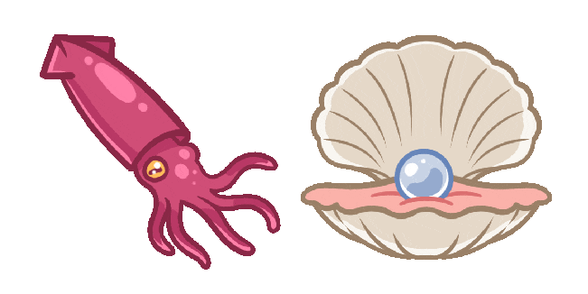 aqua squid pearl animated custom cursor