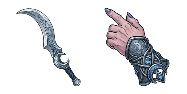arcane dagger and casting hand custom cursor