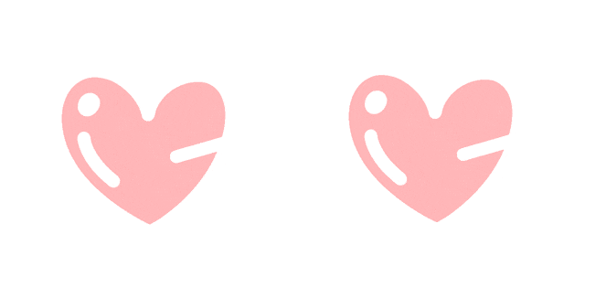 arrow in the blue pink hearts animated custom cursor