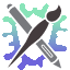 Art Fight Logo Paint Brush & Stylus Animated