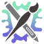 Art Fight Logo Paint Brush & Stylus Animated