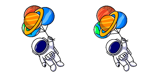 astronaut with balloons animated custom cursor