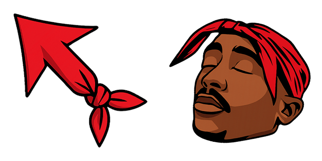 2pac shakur & red bandana arrow custom cursor