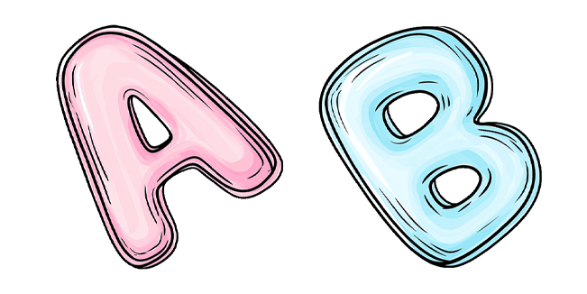 a & b pastel alphabet custom cursor