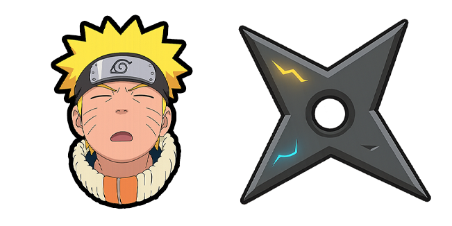 adorable naruto uzumaki & shuriken custom cursor