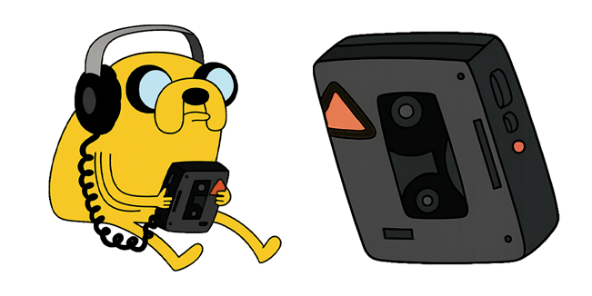 adventure time jake the dog listening to music custom cursor