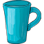 Aesthetic Blue Cup & Golden Urn