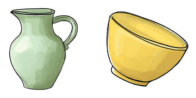 aesthetic ceramic jug and yellow bowl custom cursor
