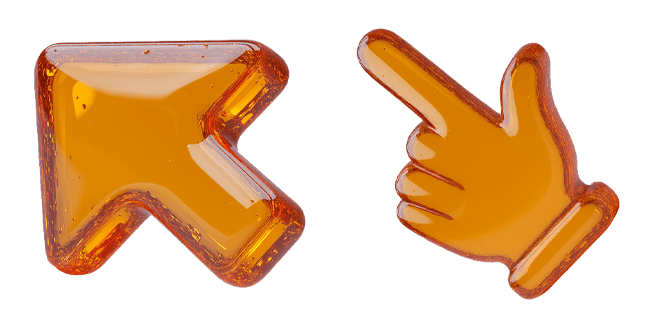 amber orange hand 3d custom cursor