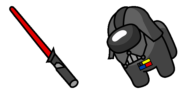 among us darth vader and red lightsaber animated custom cursor