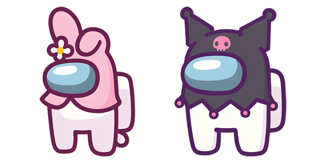 among us sanrio my melody & kuromi custom cursor