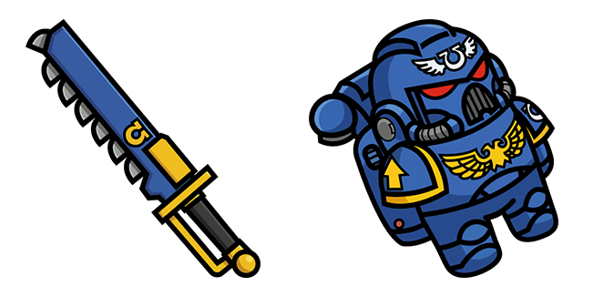 among us warhammer 40k ultramarine and chainsword custom cursor