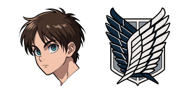 attack on titan eren yeager and wings of freedom logo custom cursor