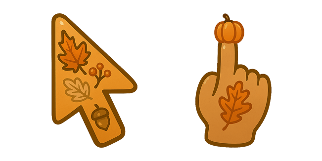 autumn aesthetic arrow & hand custom cursor