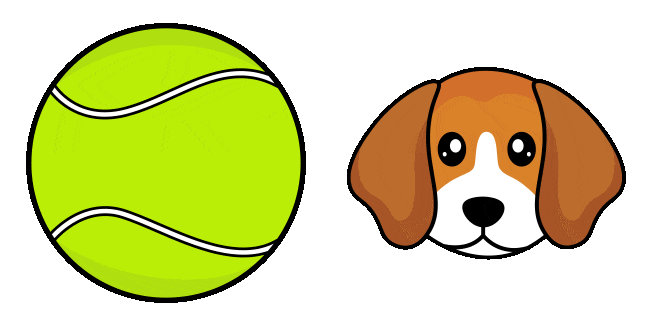 baby beagle tennis ball animated custom cursor