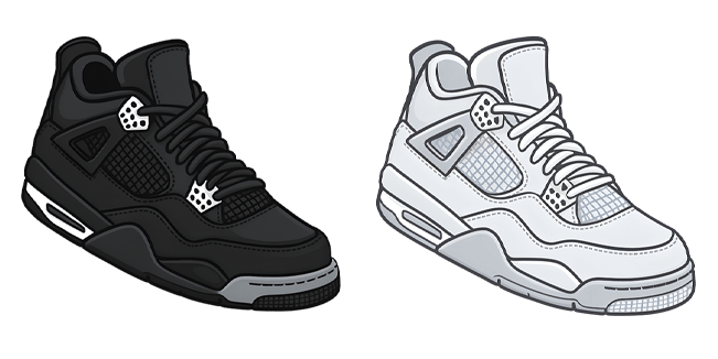 black & white air jordan 4 retro custom cursor