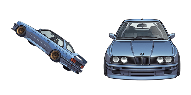 blue bmw e34 custom cursor