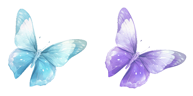 blue purple butterfly animated custom cursor