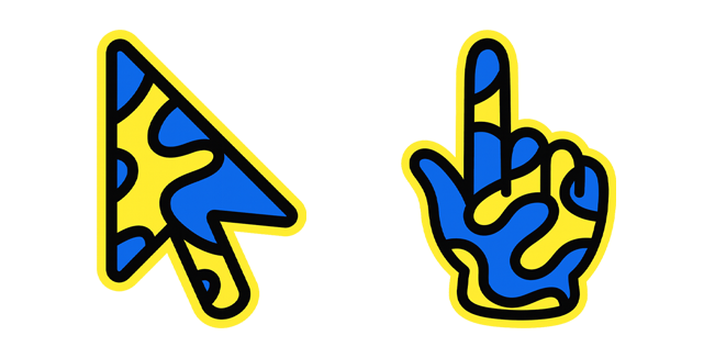 blue yellow camo custom cursor
