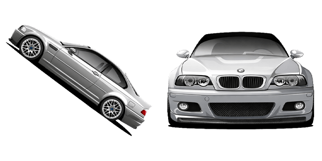 bmw e46 silver car custom cursor