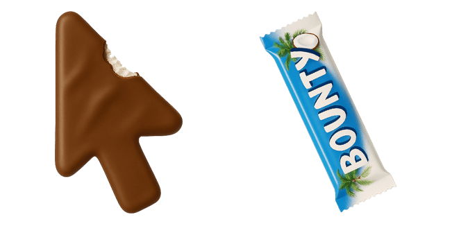 bounty chocolate bar 3d custom cursor