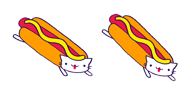 cat hot dog running animated custom cursor