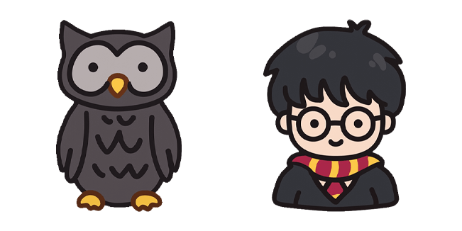 chibi harry potter and hedwig owl custom cursor