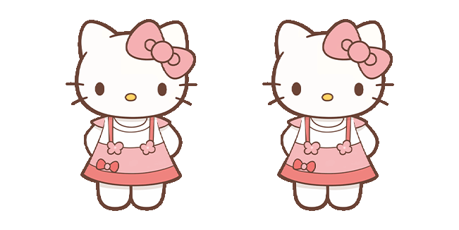 chibi hello kitty in lovely dress animated custom cursor