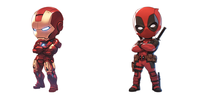chibi iron man and deadpool custom cursor