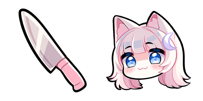chibi moon girl knife custom cursor