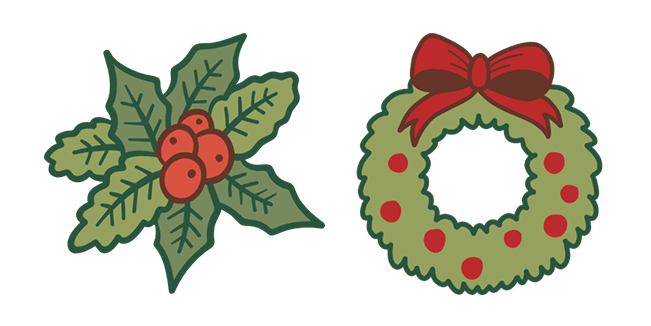 christmas holly wreath custom cursor