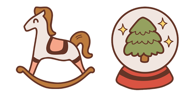christmas rocking horse snow globe custom cursor